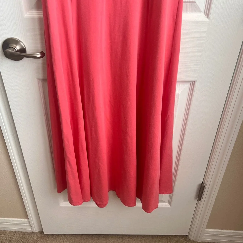 ABLE‎ Coral Pink Square Neck Midi Dress Sleeveless Casual Womens Size Medium